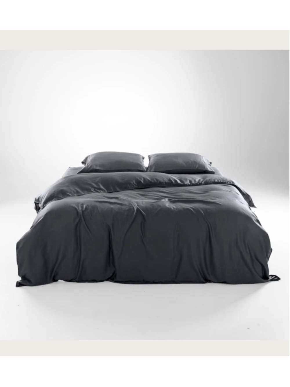 Olive&Crate TWIN XL Luxury Duvet Set –Charcoal/Black –TENCEL™ Soft Bedding